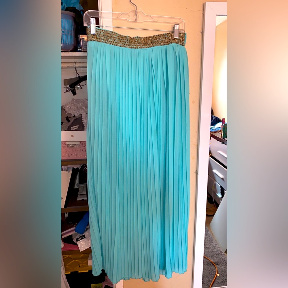 Aqua pleaded skirt| L/xL